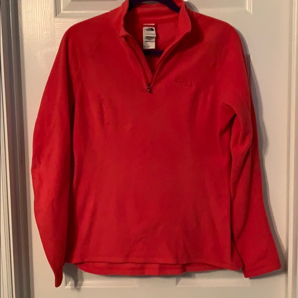 Pink north face fleece quarter zip